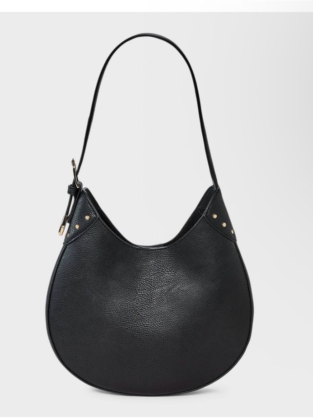 Universal Thread Black Crescent Hobo with Gold Studs